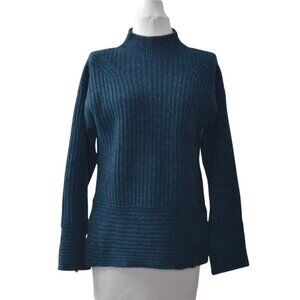 Club Monaco Selska Cashmere Womens Sweater S/P Ribbed Blue